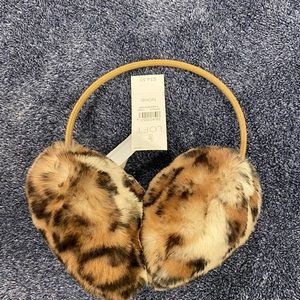 LOFT faux fur leopard earmuffs
